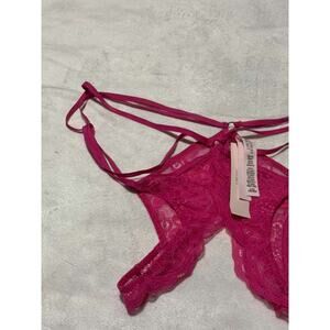 Victoria's Secret Red Floral Lace Cheeky Panty Size L
